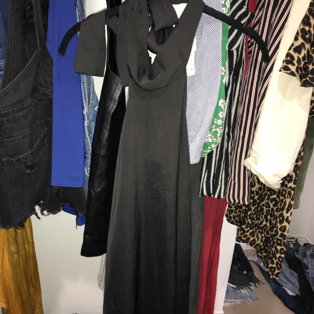 Planet Blue Black Silk open back dress